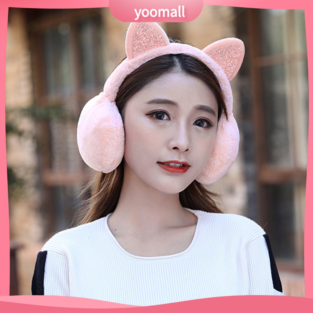 Đồ Chụp Tai Giữ Ấm Mùa Đông Hình Tai Mèo Thân Thiện Với Da