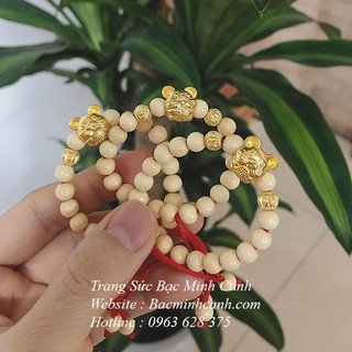 Vòng Dâu Tằm charm chuột xi vàng cho bé tuổi Tý