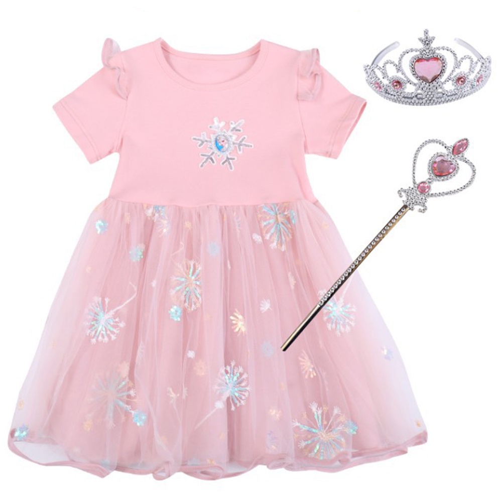 Đầm Công Chúa Phối Ren Dễ Thương Cho Bé Gái