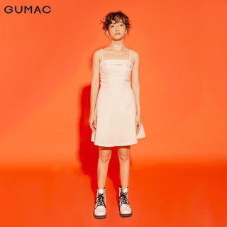 Đầm nữ cúp ngực GUMAC không tay, năng động màu kem đủ size DA12173