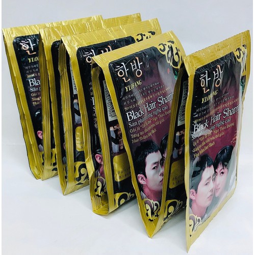 Gói Dầu Gội Nhuộm Đen Tóc Black Hair Shampoo Hàn Quốc (Nhungshika)