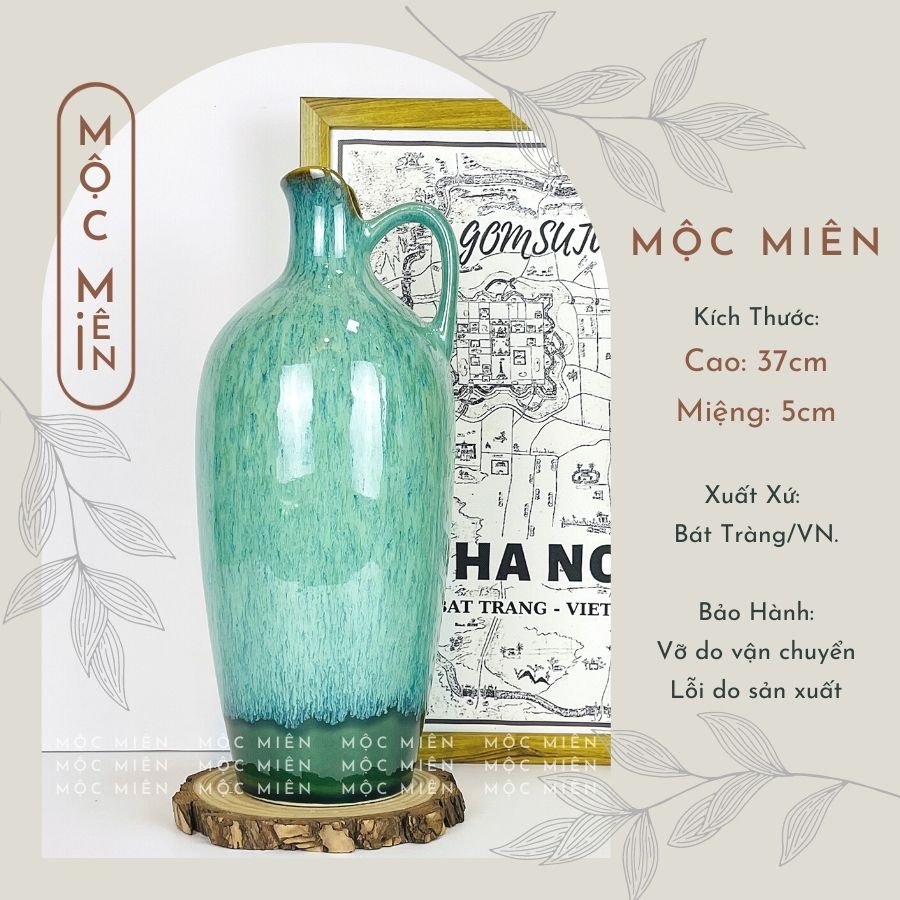 Bình hoa gốm sứ lọ hoa decor trang trí men Bạch Ngọc cỡ Lớn nhiều mẫu, Mộc Miên, Gốm Sứ Bát Tràng