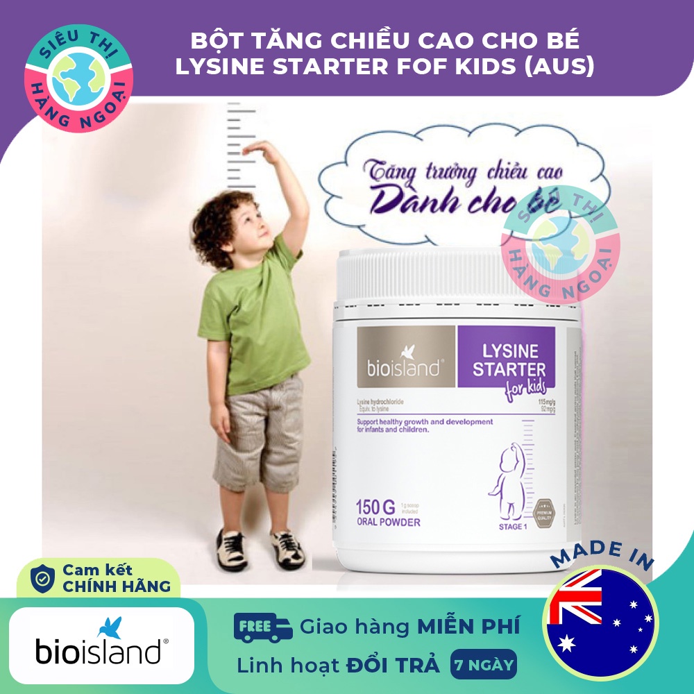Bột tăng chiều cao cho bé Bio Island Lysine Starter for Kids 150g Úc