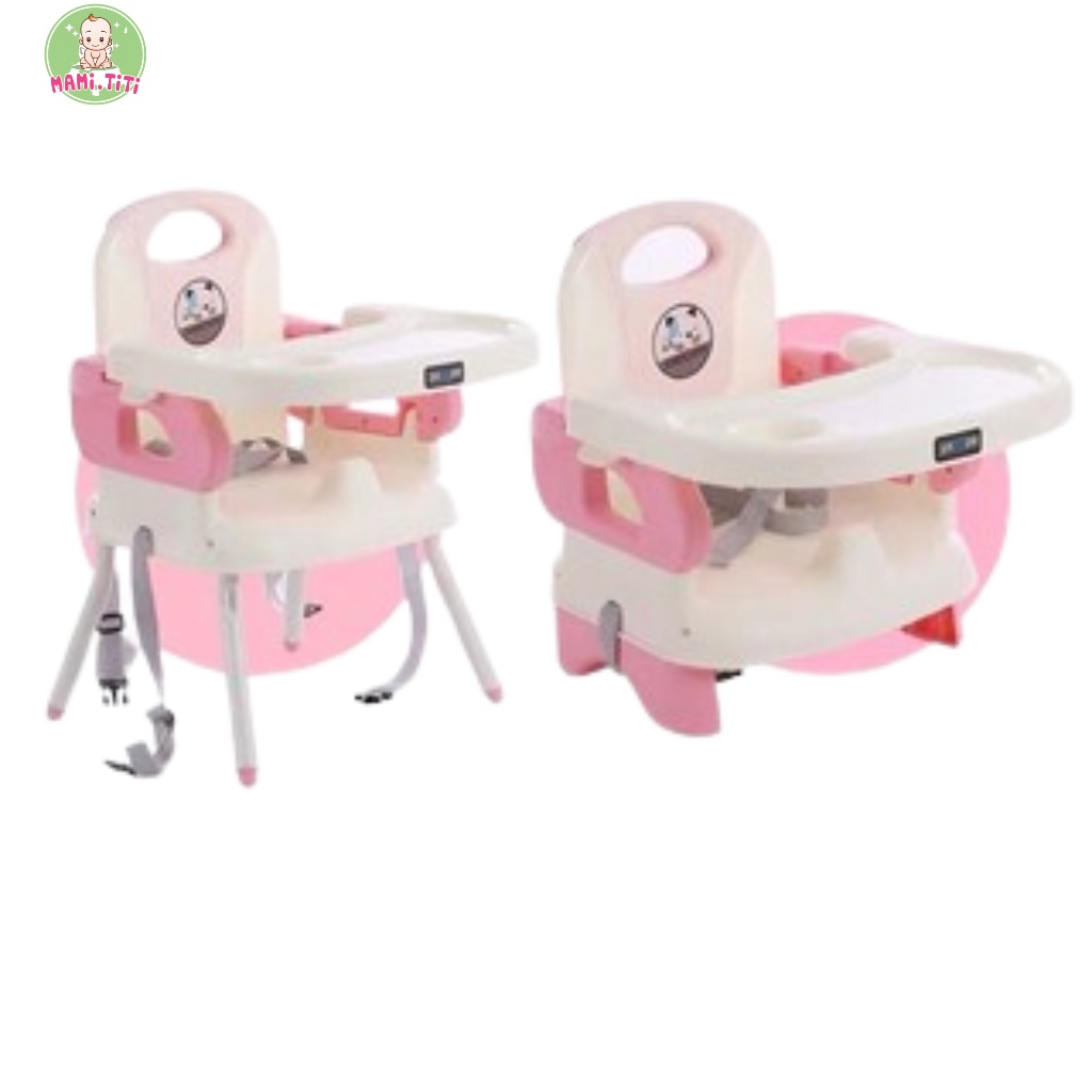 [ Tặng Kèm Yếm lilon/ Thìa Báo Nóng ] Ghế Ăn Dặm Cho Bé Gấp Gọn Kèm Chân Sắt 3 Chế Độ Điều Chỉnh Cao Thấp
