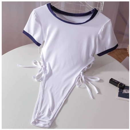 Bộ bodysuit trơn dây rút gợi cảm h18