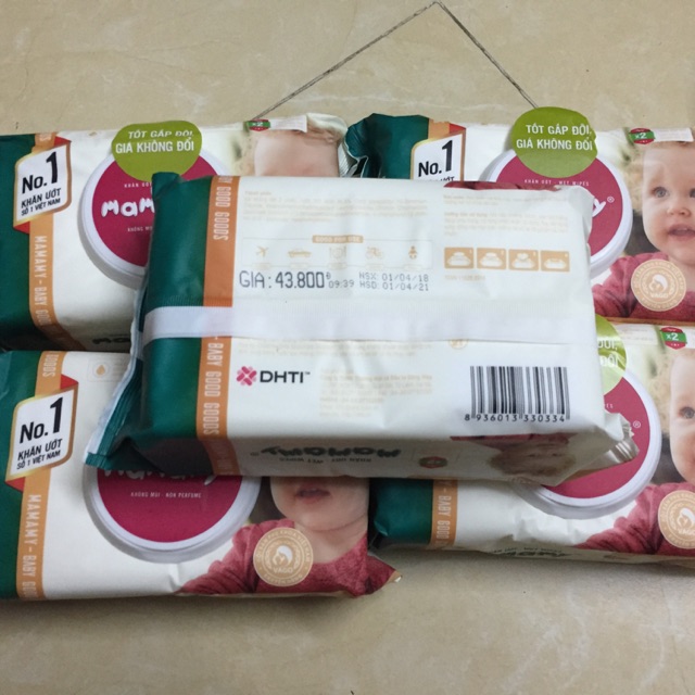 Khăn ướt mamamy 100 tờ ko mùi có nắp ( mẫu mới như ảnh)
