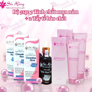 Bộ tinh chất ngừa mụn nám và tẩy tế bào chết S-peeling Sắc Hồng