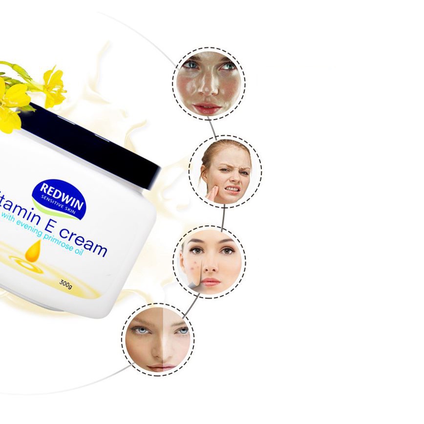 Kem dưỡng giữ ẩm mềm mịn chăm sóc da REDWIN Vitamin E Cream 300g