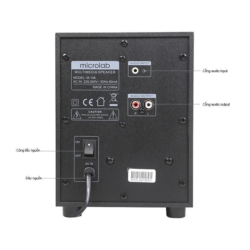 Loa vi tính Microlab M106BT Bluetooth đen - Hàng chính hãng