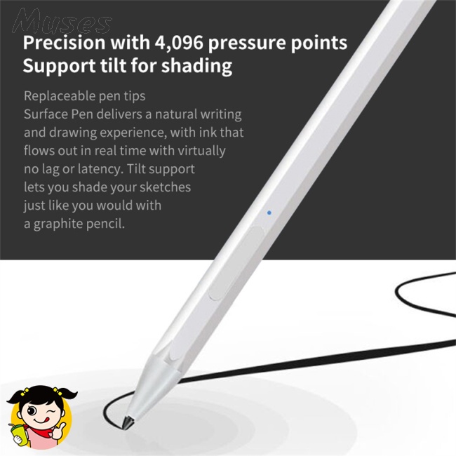 Bút Cảm Ứng Áp Suất Từ Tính 4096 Cho Surface Pro 3/4/5/6/7 Pro X Tablet