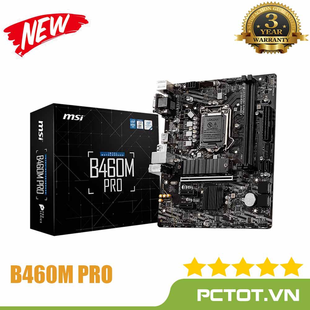 [Mã ELMS05 giảm 5% đơn 300k]Mainboard MSI B460M PRO (Intel B460, Socket 1200, m-ATX, 2 khe RAM DDR4) - Chính hãng