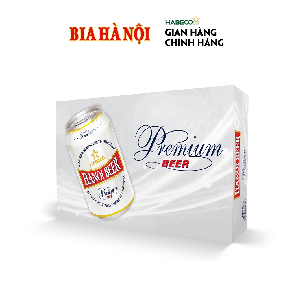 HỎA TỐC HÀ NỘI - Thùng 24 lon Hanoi Premium Beer - HABECO (330ml/lon)