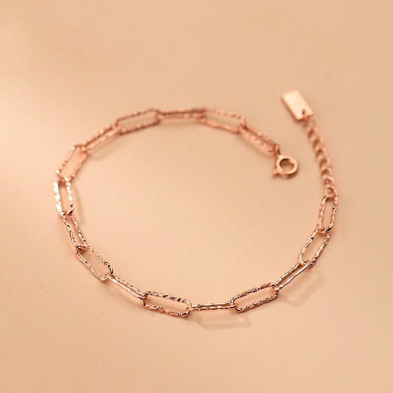 Lắc Tay Bạc Nữ MIRASON Dây Xích Vuông To, Trơn, Unisex, Basic Cá Tính MLT070 - Vòng Tay Nam Nữ Bạc 925 Cao Cấp