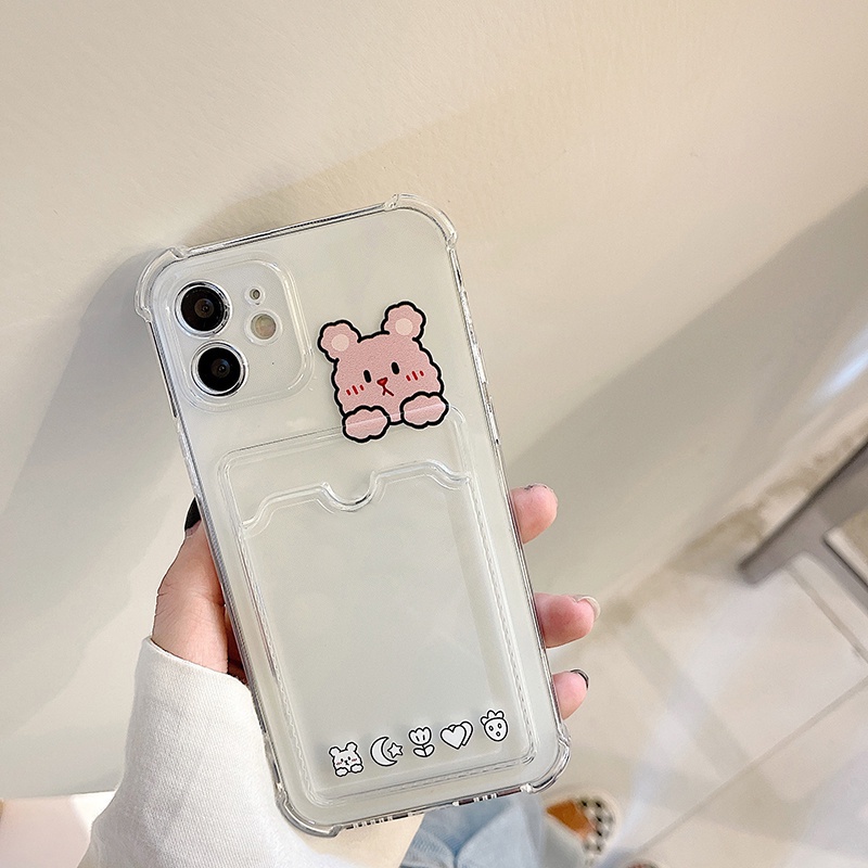Ốp lưng IPhone trong túi đựng thẻ ảnh thỏ ngộ nghĩnh 6/6s/6plus/6splus/7/7plus/8/8plus/xs/11/12/13/14/pro/max/plus/proma
