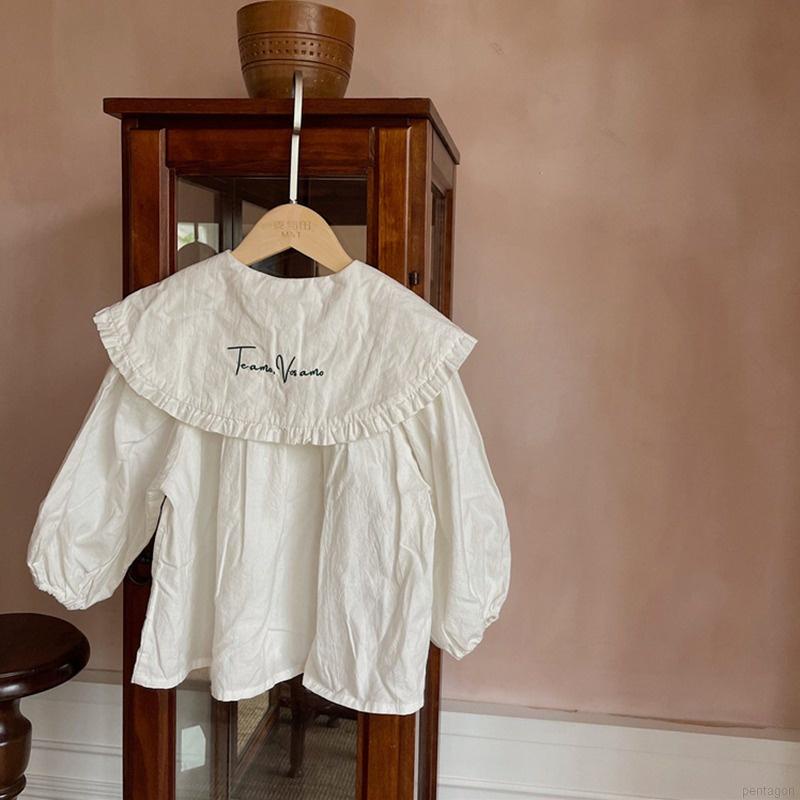 Bộ áo sơ mi cổ bẻ tay dài + chân váy yếm kẻ sọc caro dễ thương cho bé gái 3-8 tuổi