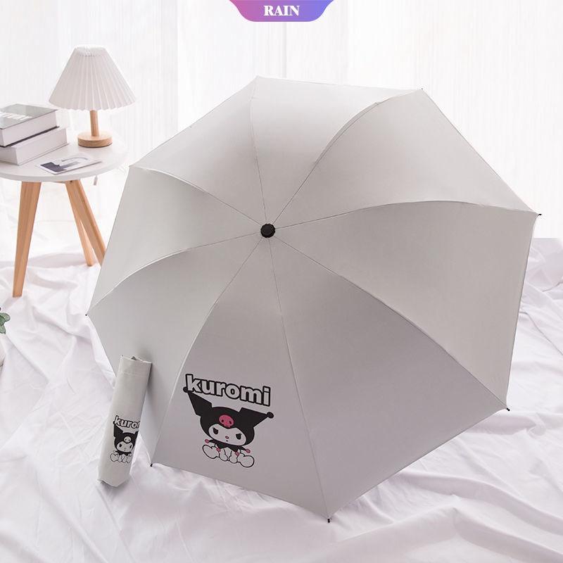 SANRIO Dù Gấp Tự Động Chống Tia Uv In Họa Tiết Hoạt Hình Kuromi Hello Kitty