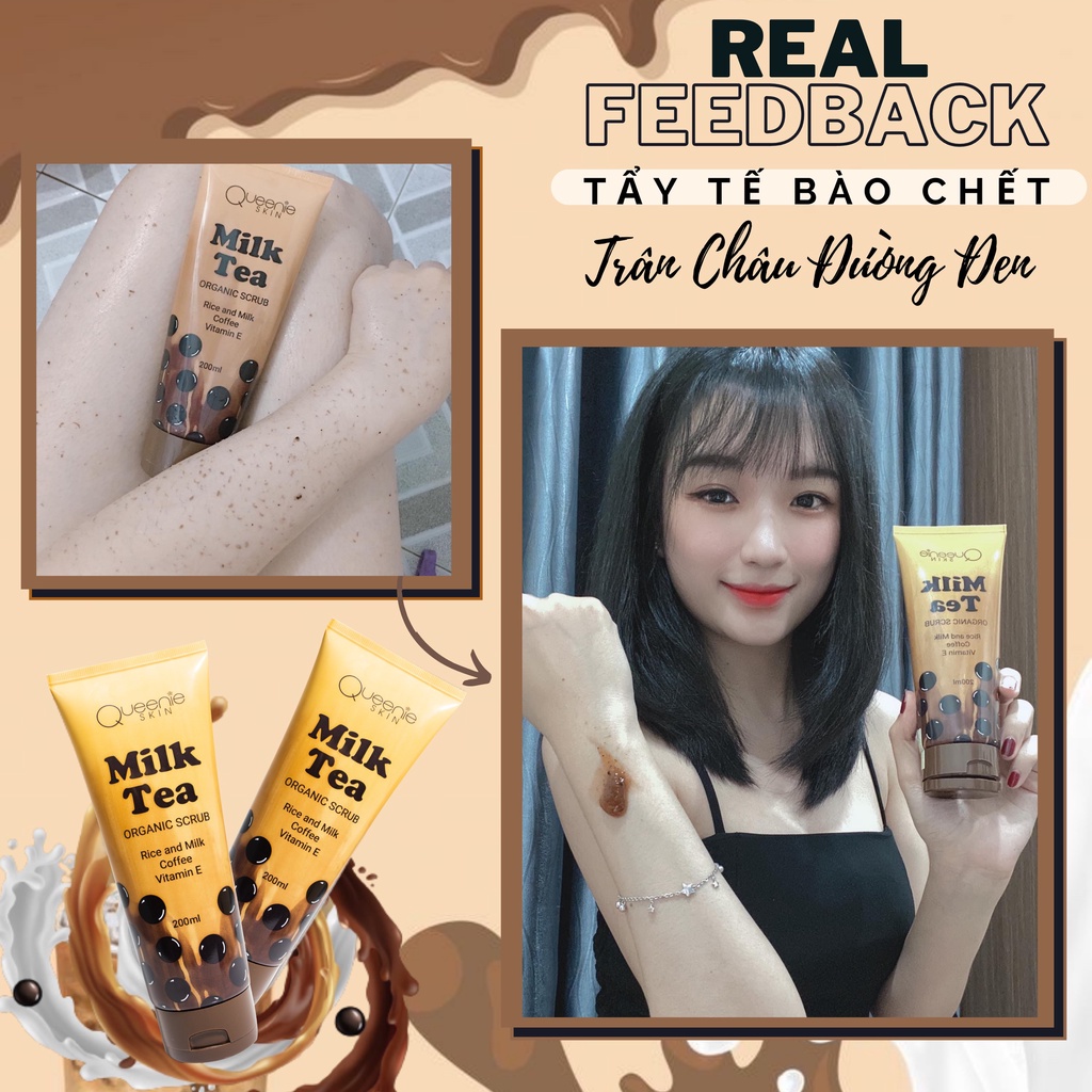 [FreeShip + Tặng Quà] Tẩy Tế Bào Chết Queenie Skin - Tẩy Tế Bào Chết Milk Tea Queenie Skin Date Mới Nhất