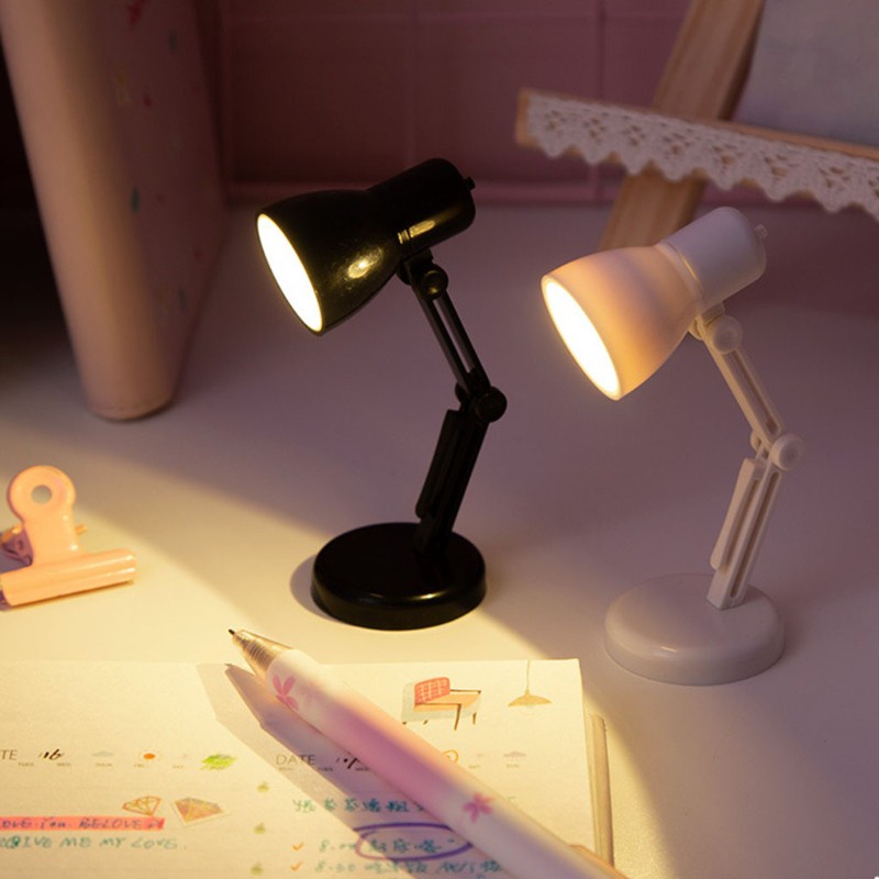 SPMH Mini Reading LED Table Light Foldable Tiny Multi-purpose Miniature Architect Desk Lamp Dolls Action Figures Dollhouse Accessory