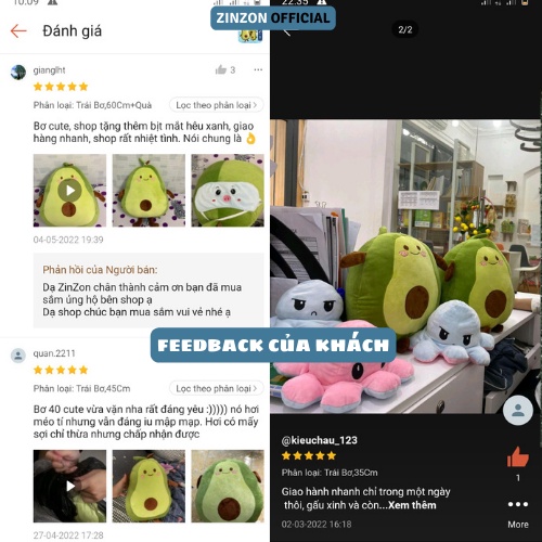 Gấu Bông Bơ Tròn Nhồi Bông Dễ Thương Cao Cấp ZinZon
