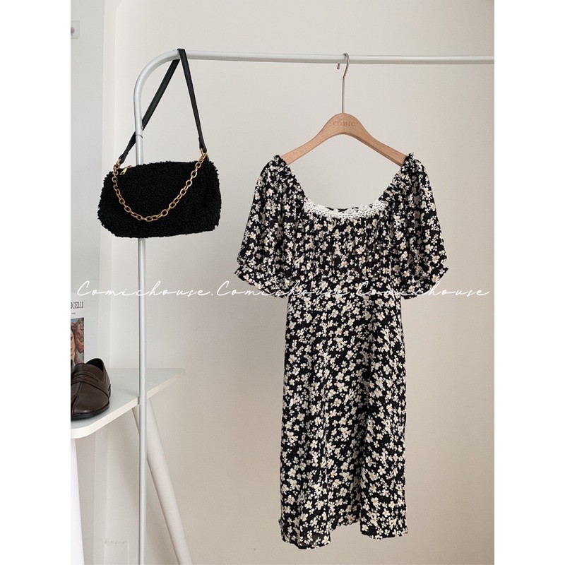 đầm hoa nhí tay cộc Comic