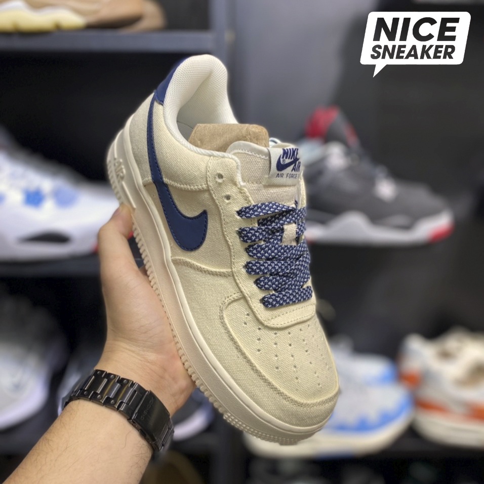 Giày Nike Air Force 1 Low Beige Deep Blue - Phiên bản high quality | Nice Sneaker .