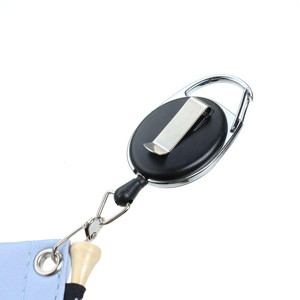 MYRONGOODS Square Golf Ball Cleaning Towel Club Head Cleaner Retractable Keychain Buckle