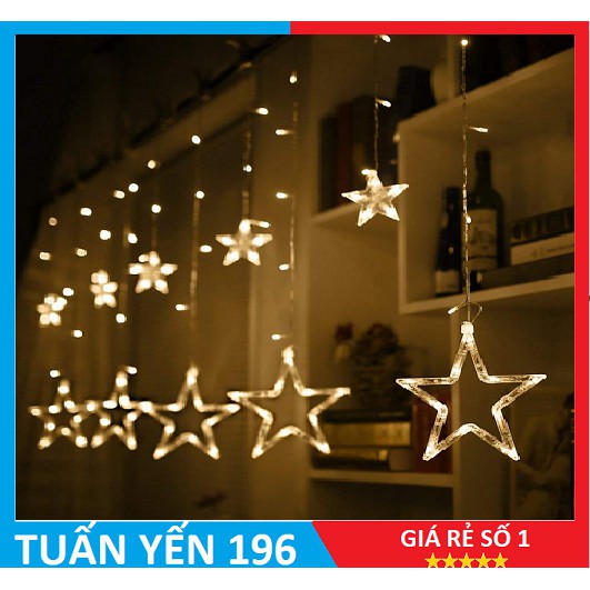 [GIAO HỎA TỐC 1H] Bộ Dây Đèn Led Trang Trí Kiểu Dáng 10 Ngôi Sao Lớn Nhỏ Trang Trí Noel, Lễ , Tết , Party