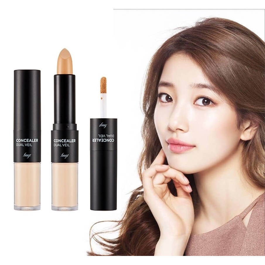 Che khuyết điểm 2 đầu che quầng thâm mụn đốm nâu tàn nhang The Face Shop fmgt Concealer Dual Veil