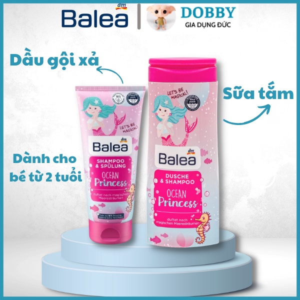 Dầu gội xả 2in1 dưỡng tóc, sữa tắm Balea Princess dành cho bé từ 2 tuổi - Dobby