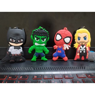 Móc khóa siêu anh hùng bản to và đẹp 2 mặt dày dặn chất liệu Silicone cao cấp