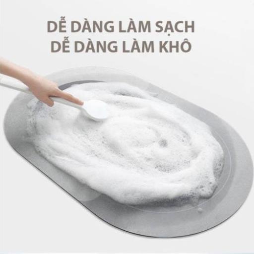 (sỉ=lẻ) Thảm lau chân silicone siêu thấm hút, khô chân nhanh, chống trơn trượt để nhà tắm nhà bếp