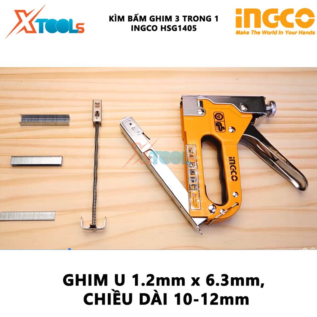 Kềm bấm ghim đa năng INGCO HSG1405 | Kìm bấm ghim 3 trong 1