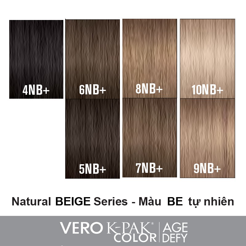 Natural Beige Series NB - Màu nhuộm phủ bạc thời trang JOICO Vero K-Pak Color Age Defy (Tông màu be tự nhiên)