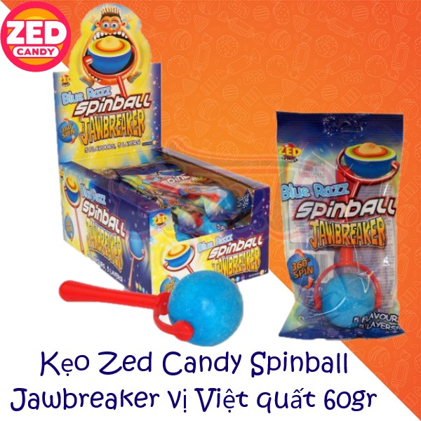 Kẹo Zed Candy Spinball Jawbreaker vị Việt quất 60gr