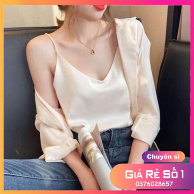 Áo 2 dây nữ 🌞 áo hai dây lụa satin mềm mịn siêu đẹp | BigBuy360 - bigbuy360.vn