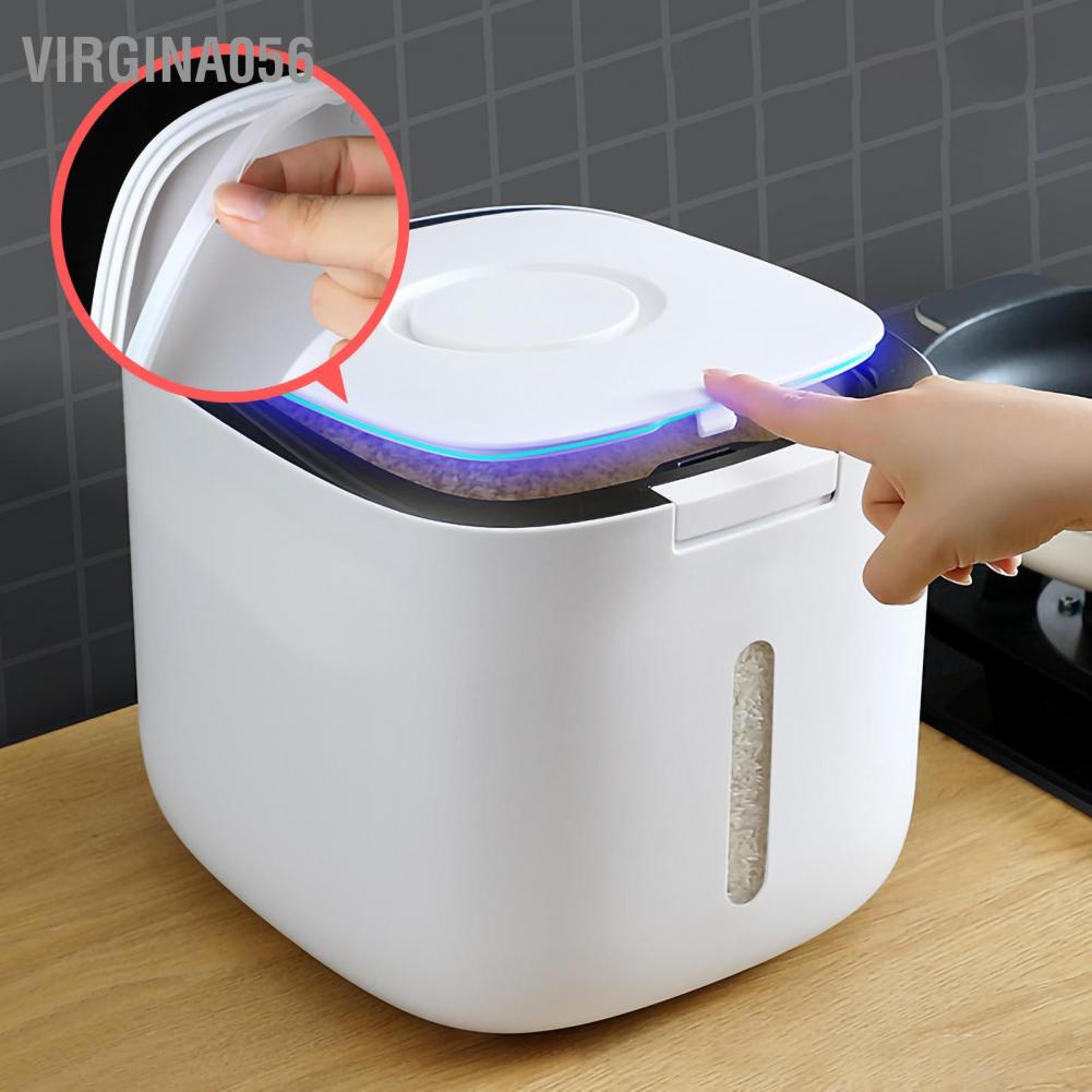 Có thể bán buôn Thùng chứa gạo PS ABS PP Bể chứa hạt kín cho nhà bếp gia đình Hàng giao ngayVirgina056