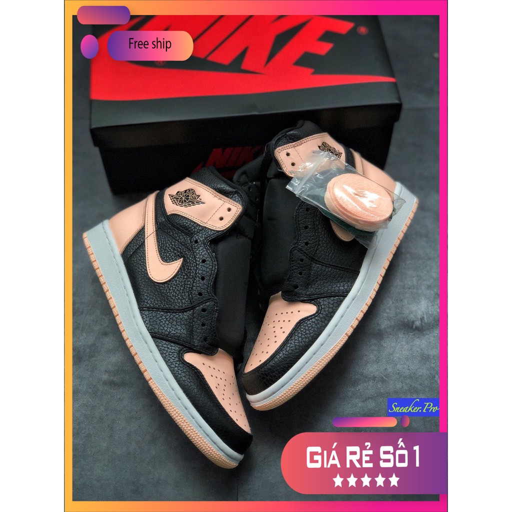 Giày thể thao AIR Jordan 1 Retro High Black CrimsonTint siêu đẹp dành cho nữ