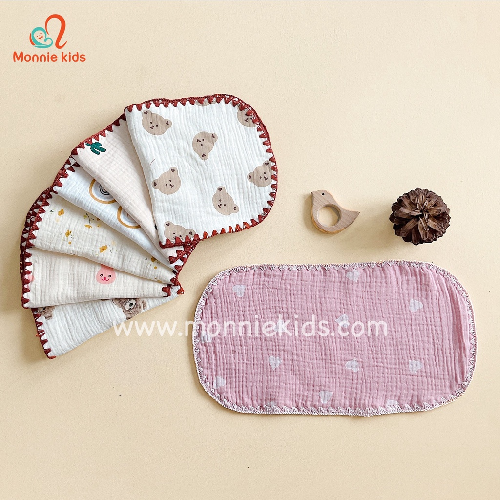 GỐI MỎNG LÓT THẤM HÚT MỒ HÔI VẢI XÔ MUSLIN MOCHEE KÍCH THƯỚC 15X30CM