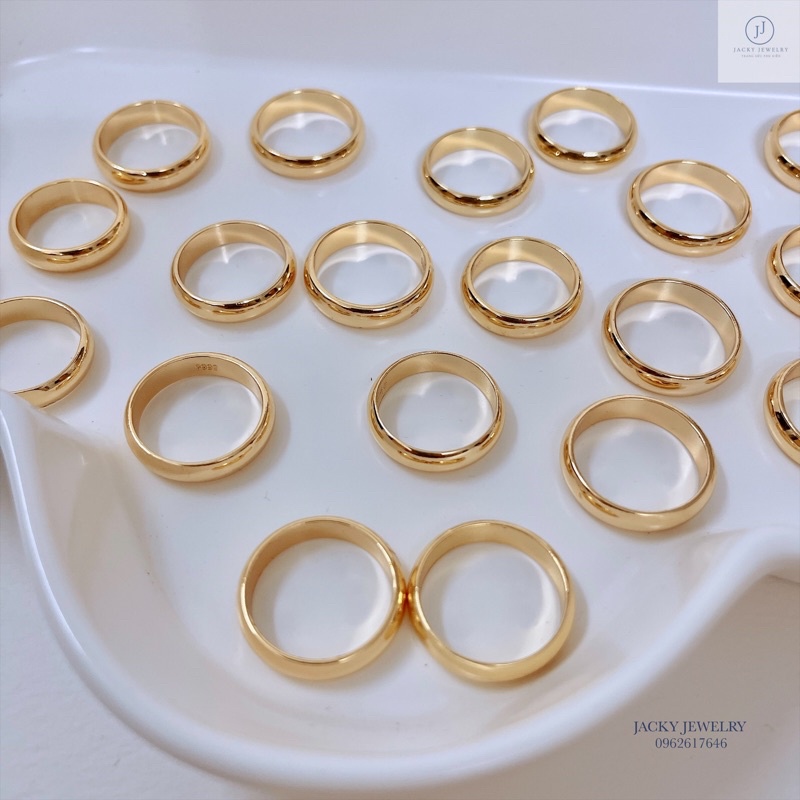 Nhẫn trơn mạ vàng Nam Nữ Jacky Jewelry