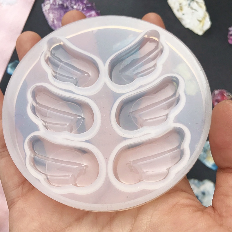 Khuôn Silicone Làm Trang Sức Hình Cánh Thiên Thần 6 Ngăn