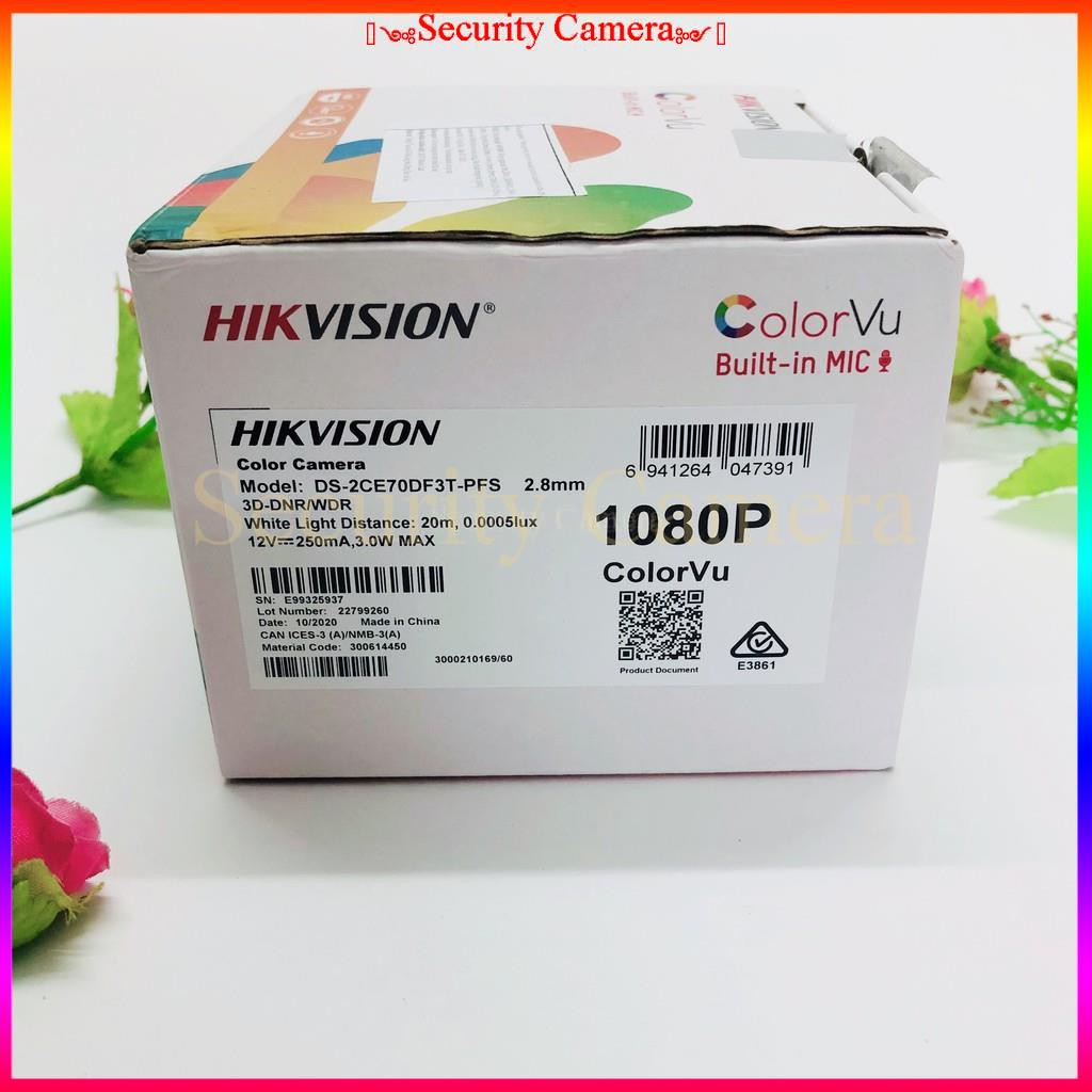 Camera ColorVu HIKVISION DS-2CE70DF3T-MF 2MP có màu ban đêm ( có đèn trợ sáng )