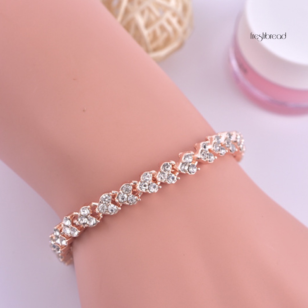 Vòng Tay Đính Đá Lấp Lánh Có Thể Điều Chỉnh Kích Thước Dành Cho Nữ