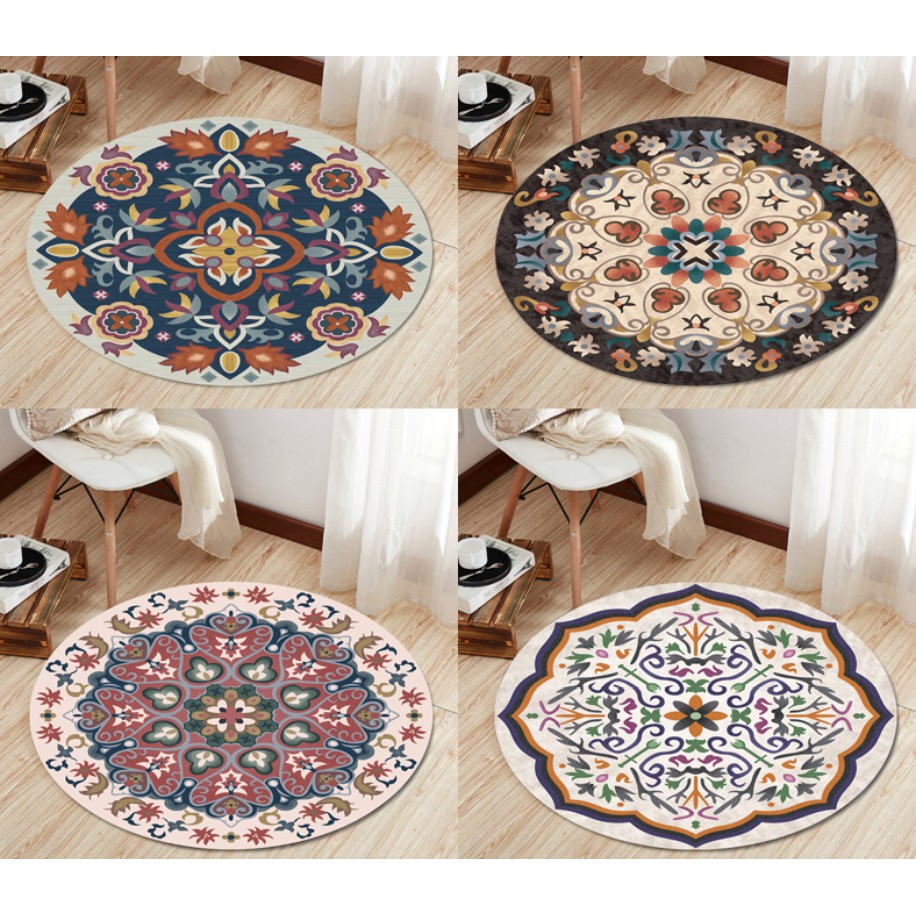 [NHẬP KHẨU] Thảm trải sàn phòng khách,phòng ngủ cao cấp theo phong cách Bohemian Cổ Điển 80cm