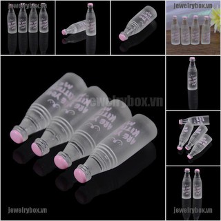 JX 4Pcs 1:12 Dollhouse mini pink drinks bottle for doll house decoration[VN]