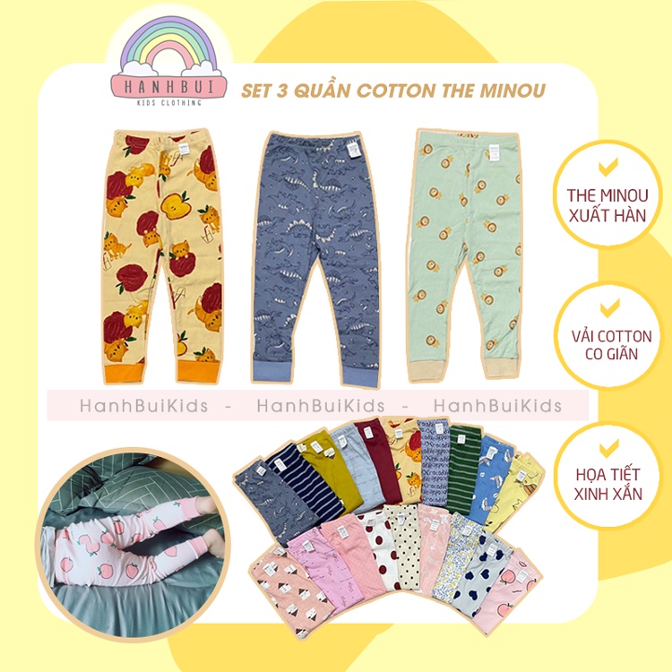 [SET 3 QUẦN] Quần dài cotton cho bé The Minou XUẤT HÀN