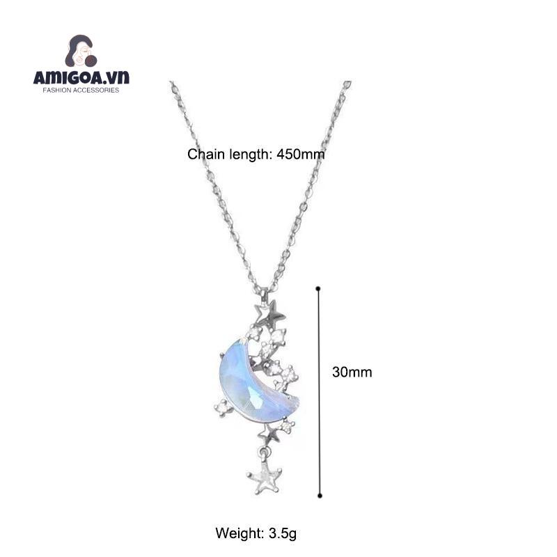 ✨✨Vòng cổ Hợp Kim Hình Mặt Trăng Và Ngôi Sao Đính Đá Thời Trang Cho Nữ