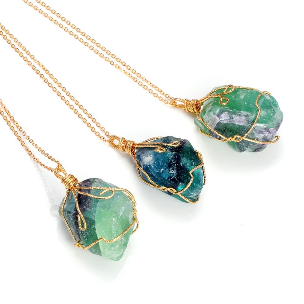 Mặt vòng cổ Bằng Đá Fluorite Tự Nhiên Thời Trang Cho Nữ