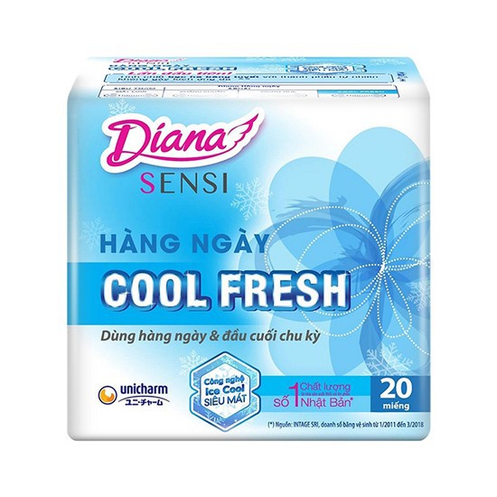 Băng vệ sinh siêu mát lạnh hàng ngày Diana Sensi Cool Fresh (20 miếng/gói) - 2201360