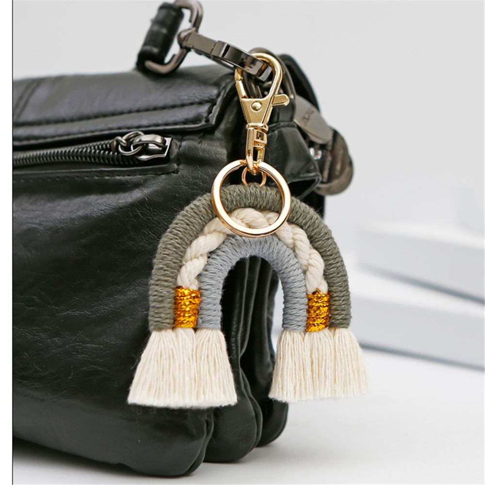 Móc khóa hình cầu vồng phong cách Bohemian độc đáo