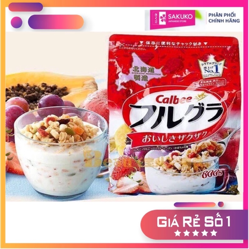 Ngũ Cốc Calbee, Ngũ Cốc Dinh Dưỡng Ăn Sáng Nhật bản 750g - SAKUKO